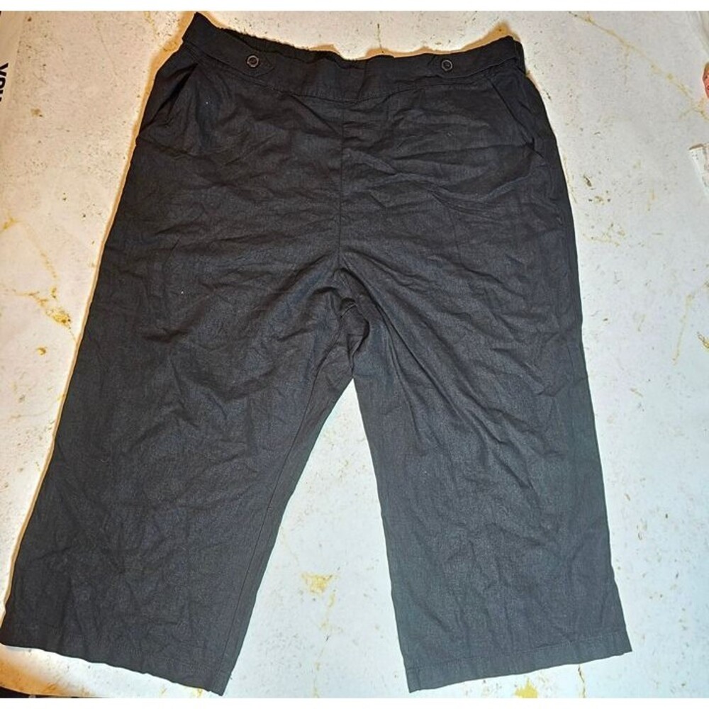 NEW Croft & Barrow Women’s Mid-Rise Crop Pants Black 2X Long NWT